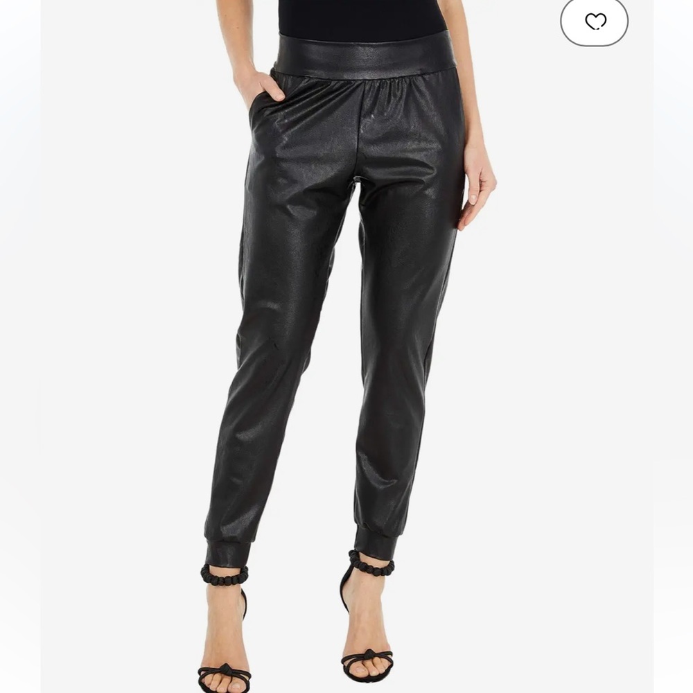 Commando Black Faux Leather Joggers